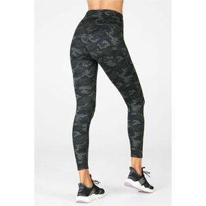 Fabletics Camo Leggings 7/8 Length Size Small Grey and Black
